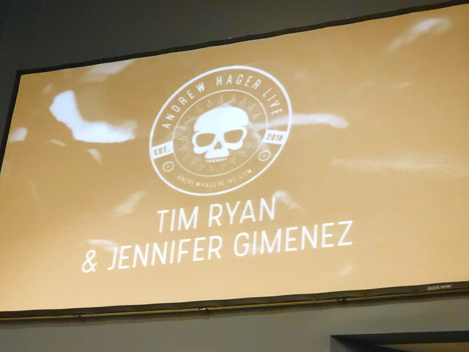 Tim Ryan and Jennifer Gimenez event screen